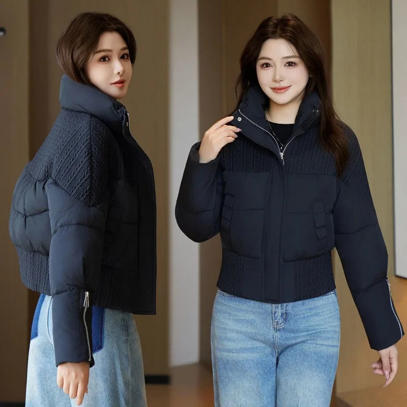 سترة قطن نمط قصير شتاء جديد 2025 سترة قطن دافئة عصرية بلون غربي معطف سترة قطن للتنقل #5