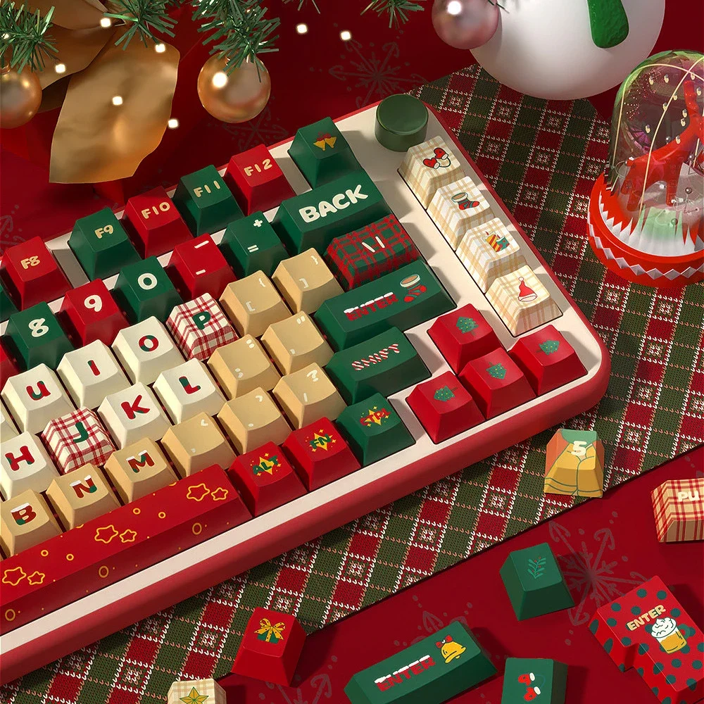 

Mechanical Keyboard Christmas Theme Cherry Keycaps PBT Personalized Creative Heat Sublimation