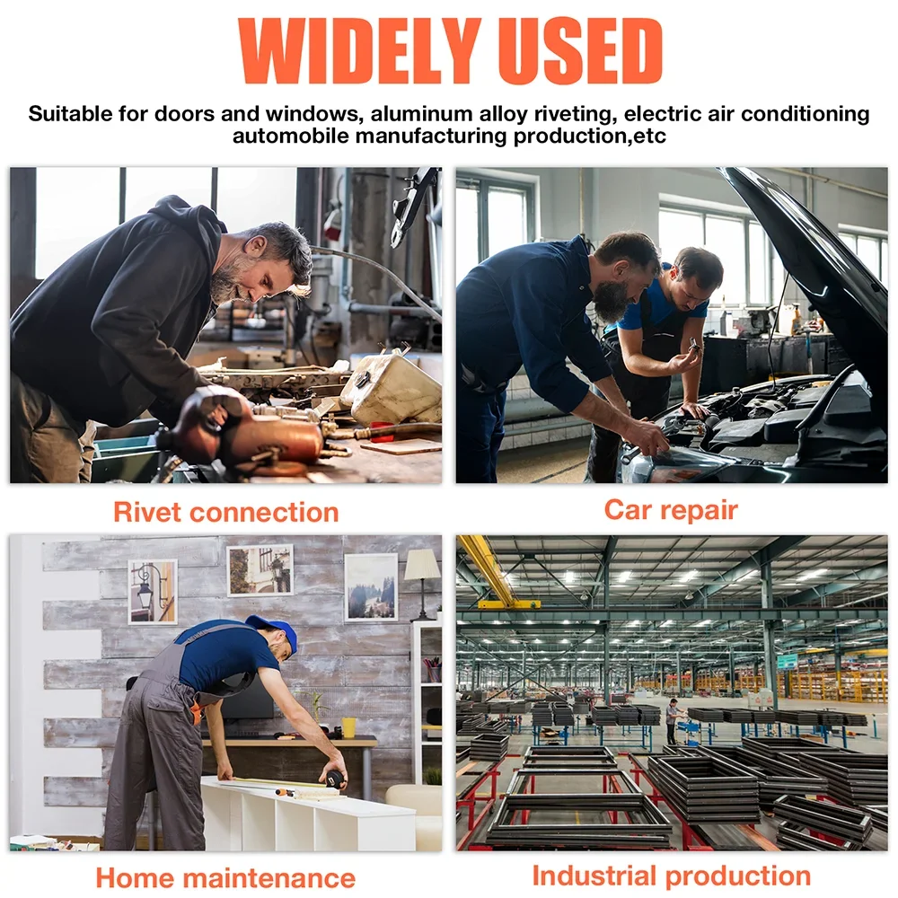2.4mm/3.2mm/4.0mm/4.8mm Adattatore per pistola per rivetti elettrica Pistola per rivetti Rivettatrice Multi-spec Strumenti di rivettatura Pistola per rivetti utensile elettrico