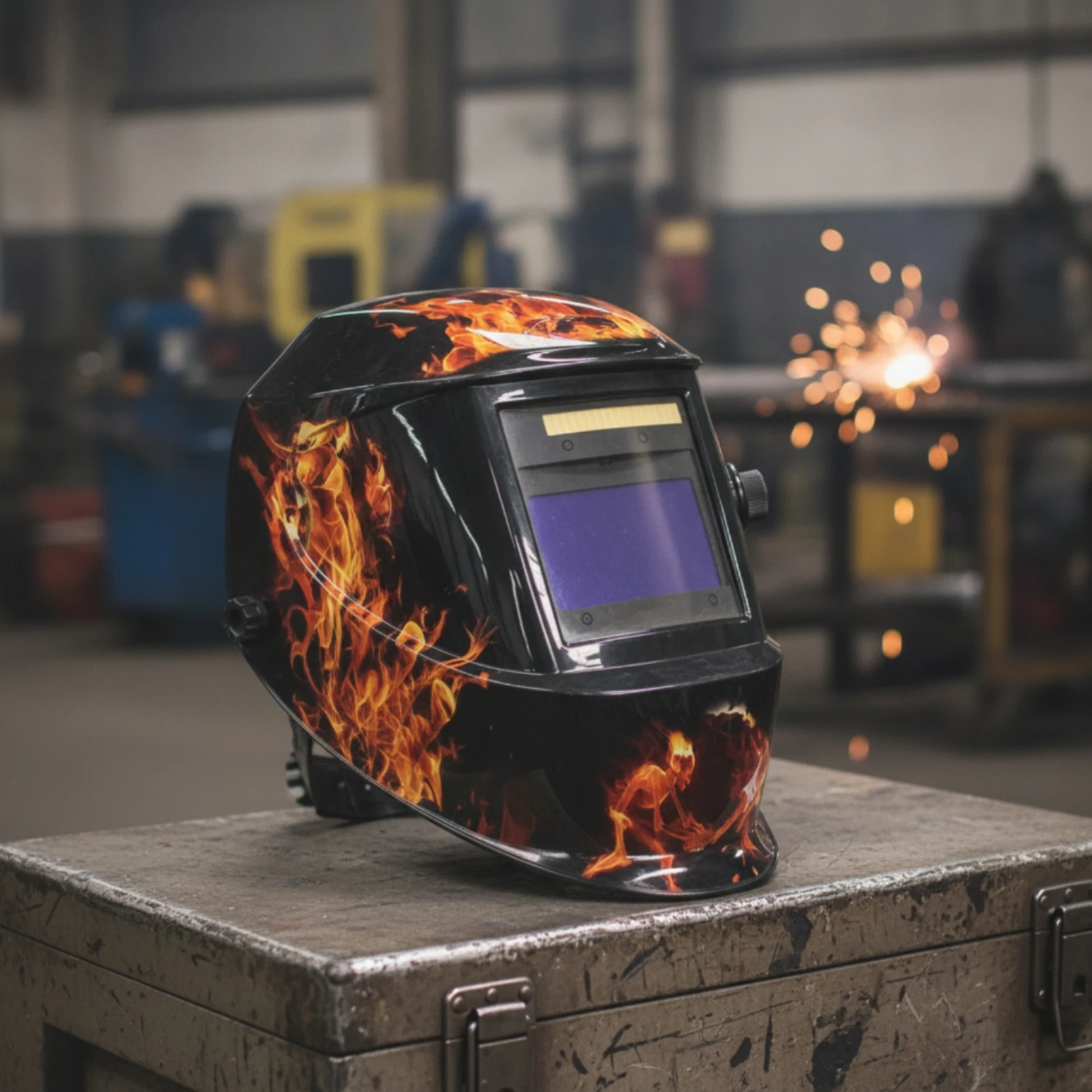 Auto-Darkening Metal-Joining Helmet Lightweight Auto Darkening Metal-Joining Helmet Full Face Mask Long-Lasting Ergonomic