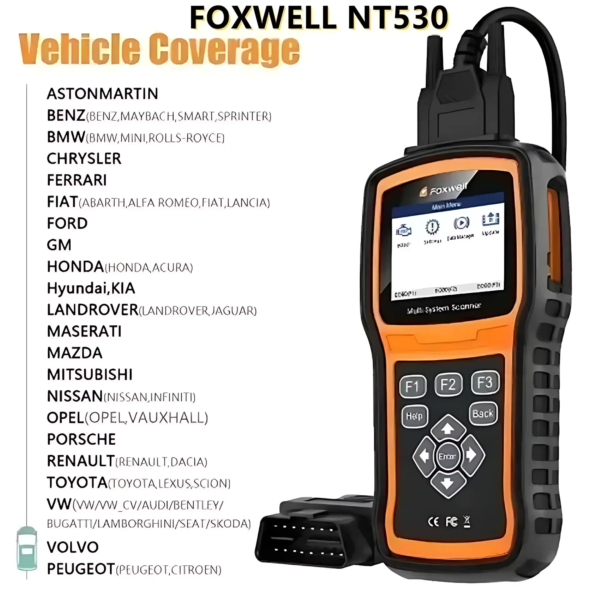 hit productFoxwell NT530 PLUS Multi-System Scanner Support for Porsche Nissan GM BMW Universal Auto Diagnostic Tools Get One Car