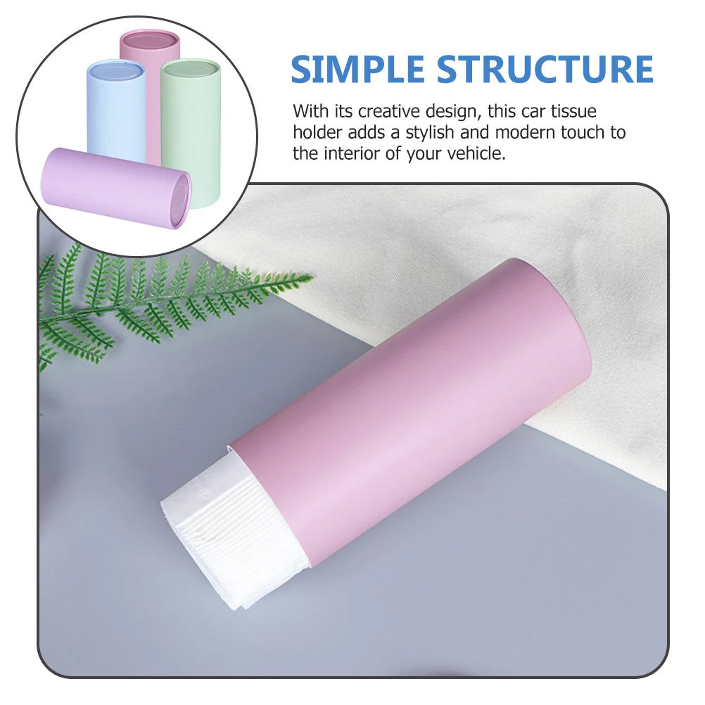 

4pcs Paper Tube Refillable Large Capacity Compact For Car Cup Holder Tissue Storage Cylinder Travel Organizer Car Tissue Boxes
