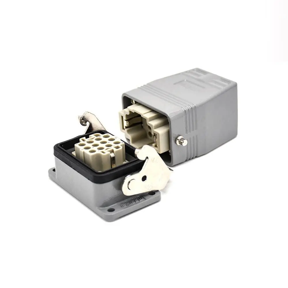 H6B Connector Heavy Duty 12Pin Male Without Contacts Butt-Joint Female PG21 Bulkhead Mounting