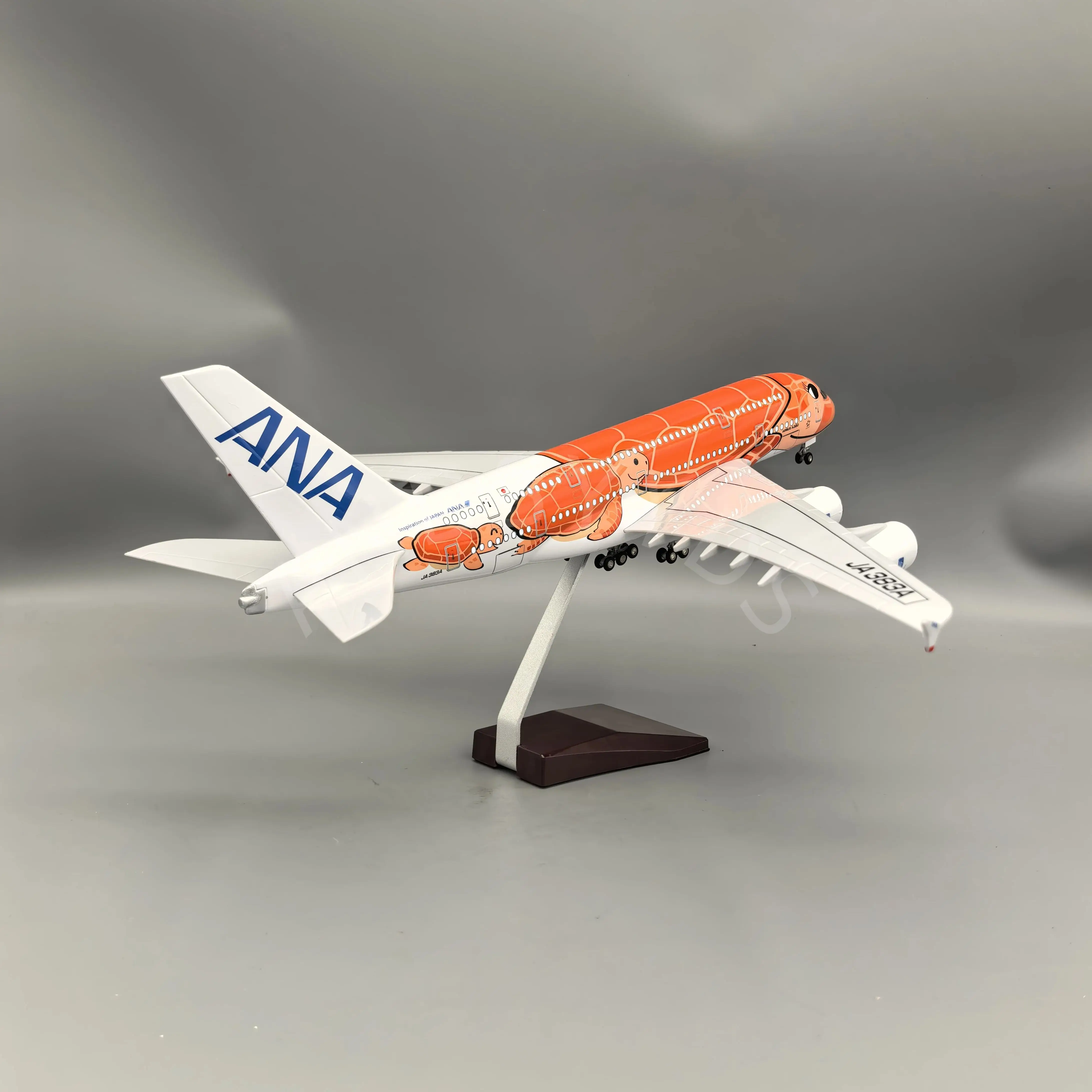1/160 Scale Aircraft A380 Air Japan ANA Airlines Orange Sea Turtle