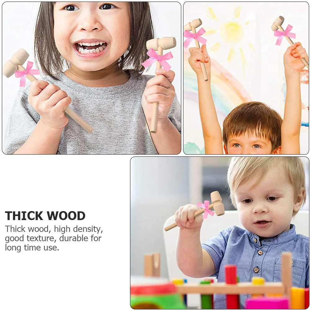 

5Pcs Wooden Crab Mallets Mini Lobster Crackers Lightweight Wood Seafood Mallets Wooden Little Toy Gavel