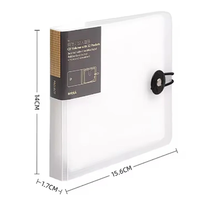 ABSQ-Custodia per CD in plastica trasparente Custodia per DVD Custodia per organizer Custodia per custodia Scatola per album CD DVD con fibbia