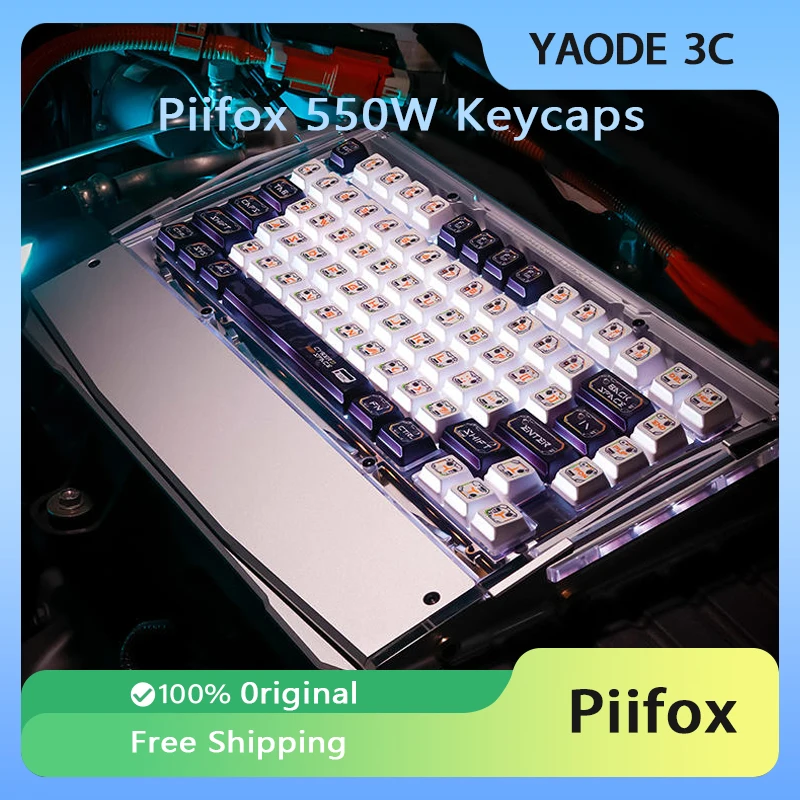 

Piifox 550W Keyboard Keycaps PBT Original Profile Transparent Customized Keycaps 146 key Sublimation Keyboard Caps Accessories