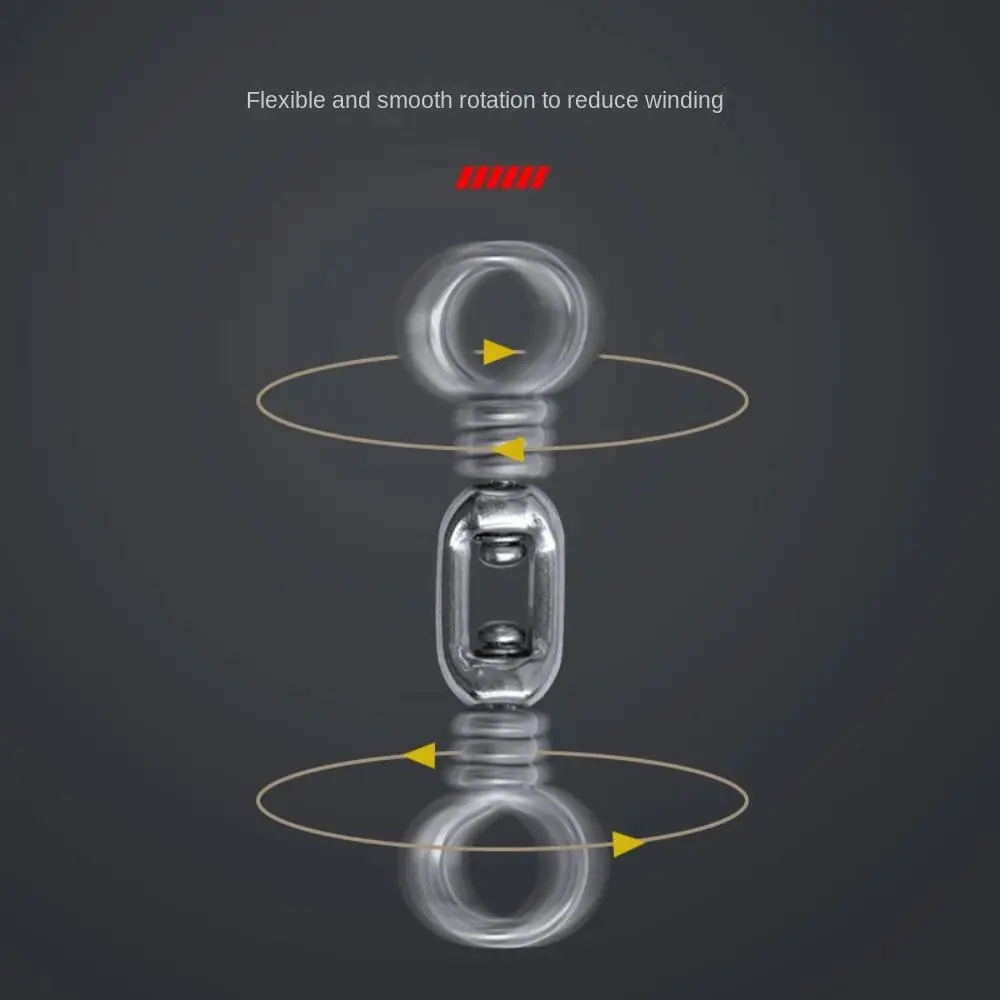 Snap Rolling Fishing Swivels Ball Bearing High Strength Fishing Connector Pin Rust-Proof Smoothly Spin Fishhook