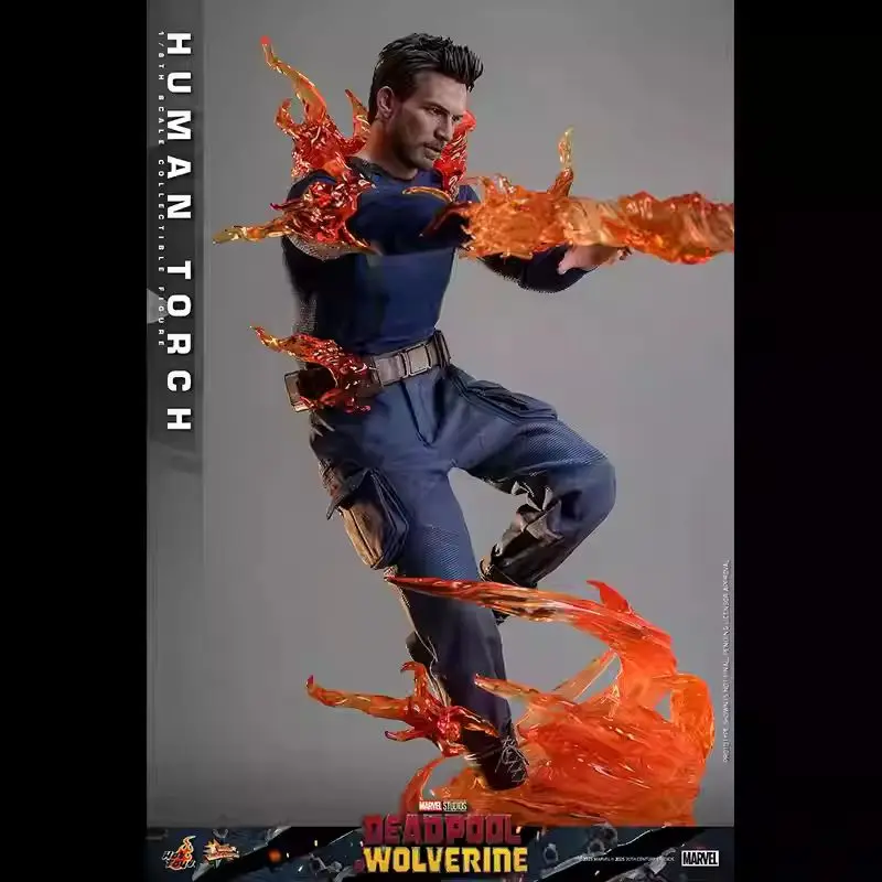 Figura de Acción Hottoys MMS789 Marvel Human Torch - Modelo Detallado de Película Coleccionable Deadpool y Wolverine Artículo para Coleccionistas Adultos