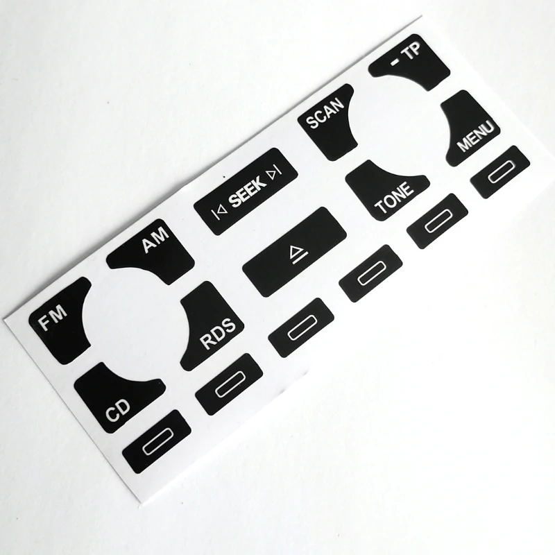 For Audi A4 B6 B7 A6 A2 A3 8L/P Car Interior Multimedia Radio Stereo Worn Peeling Button Repair Stickers Decals Kit Car Stickers