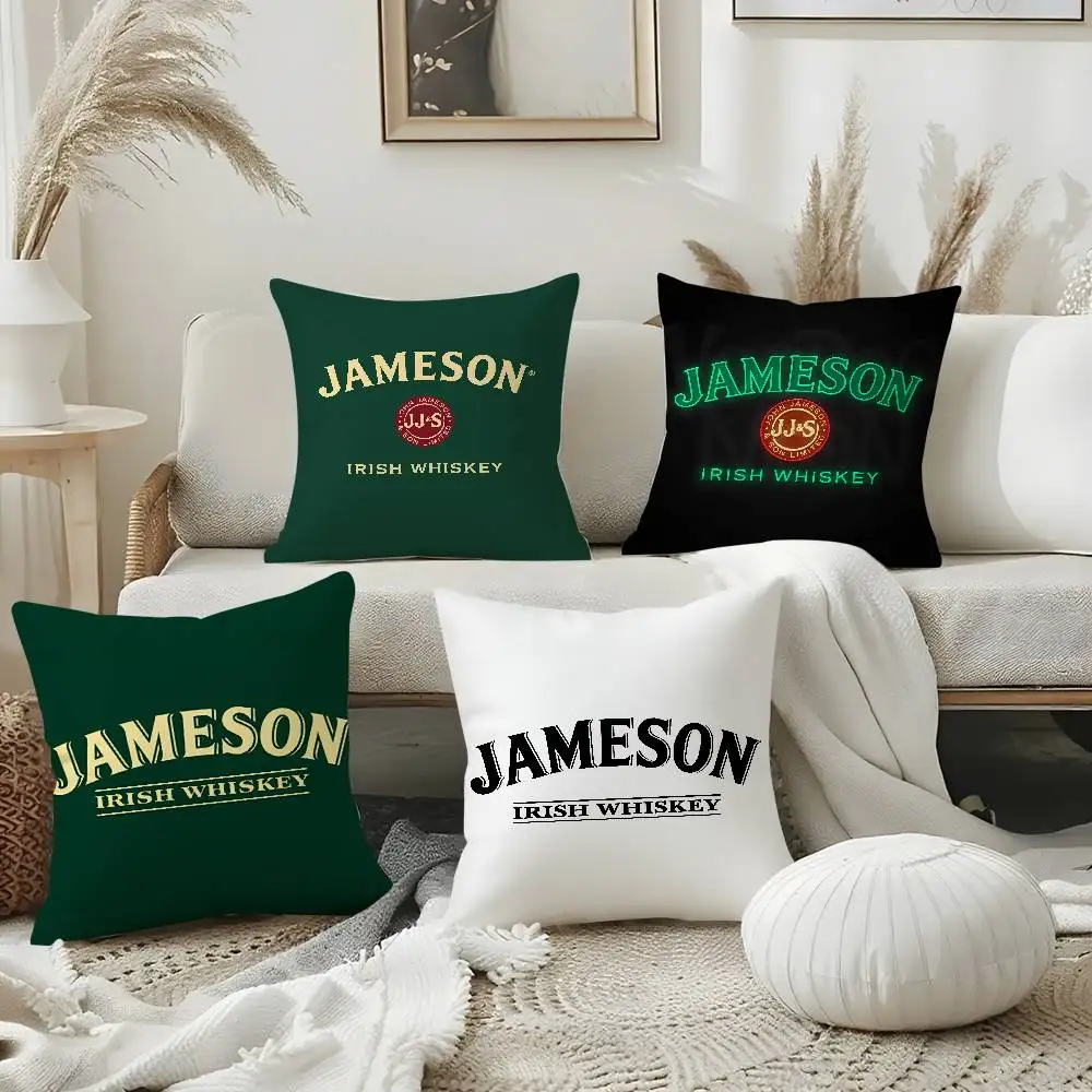 

Cool J-JamesonS Logo Pillow Case Sofa Short Plush Double-sided HD Printing Room Home Office Gift Cushion Cover