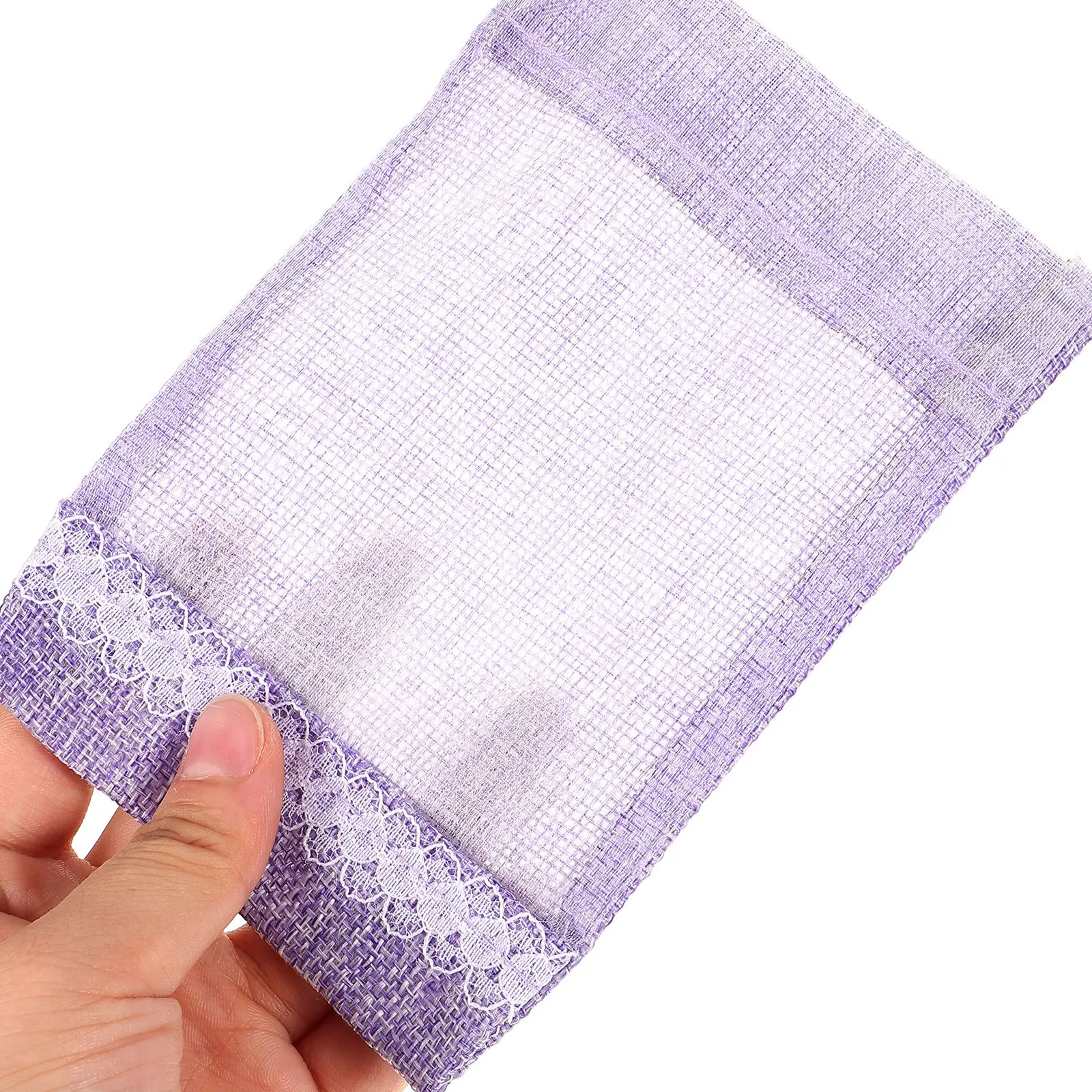 Home Fragrance Linen - 5 個の空のラベンダーサシェバッグガーゼリネン巾着フレグランスポーチ車のワードローブホームオフィスペットエリア用装飾香り