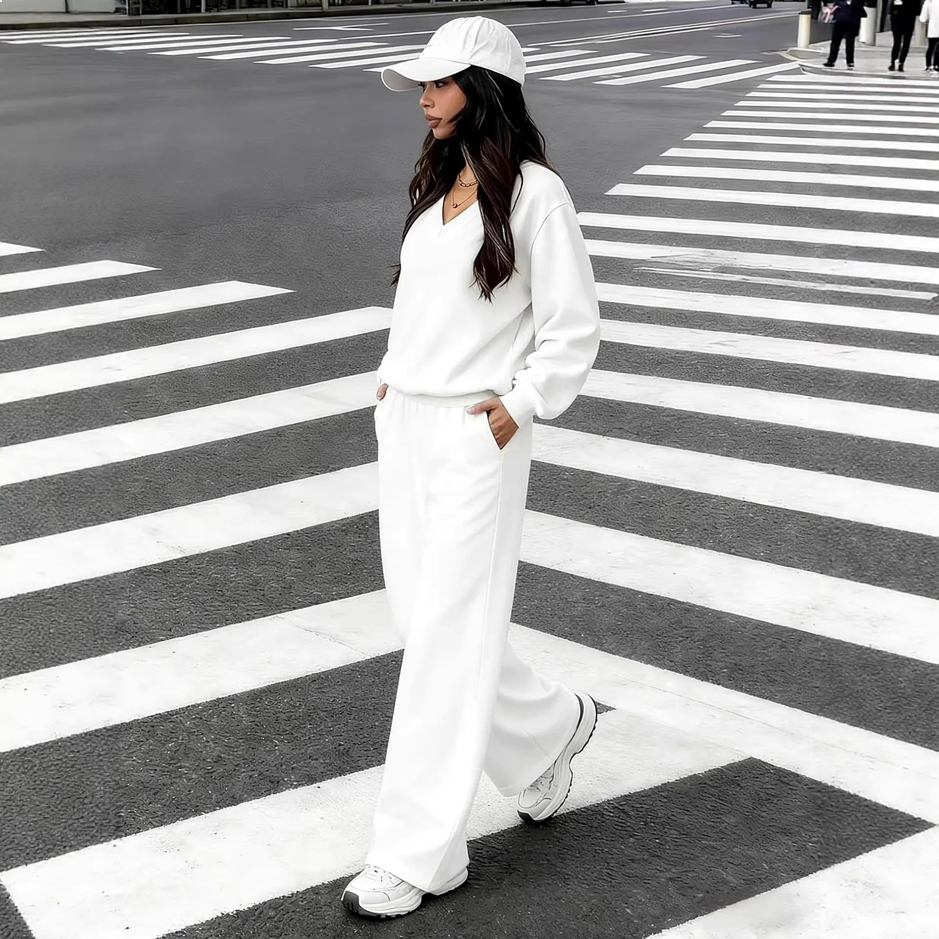 Fashion Two Piece Outfits Slim Fit Casual Sportswear Matching Sets Tracksuit Jumpsuit