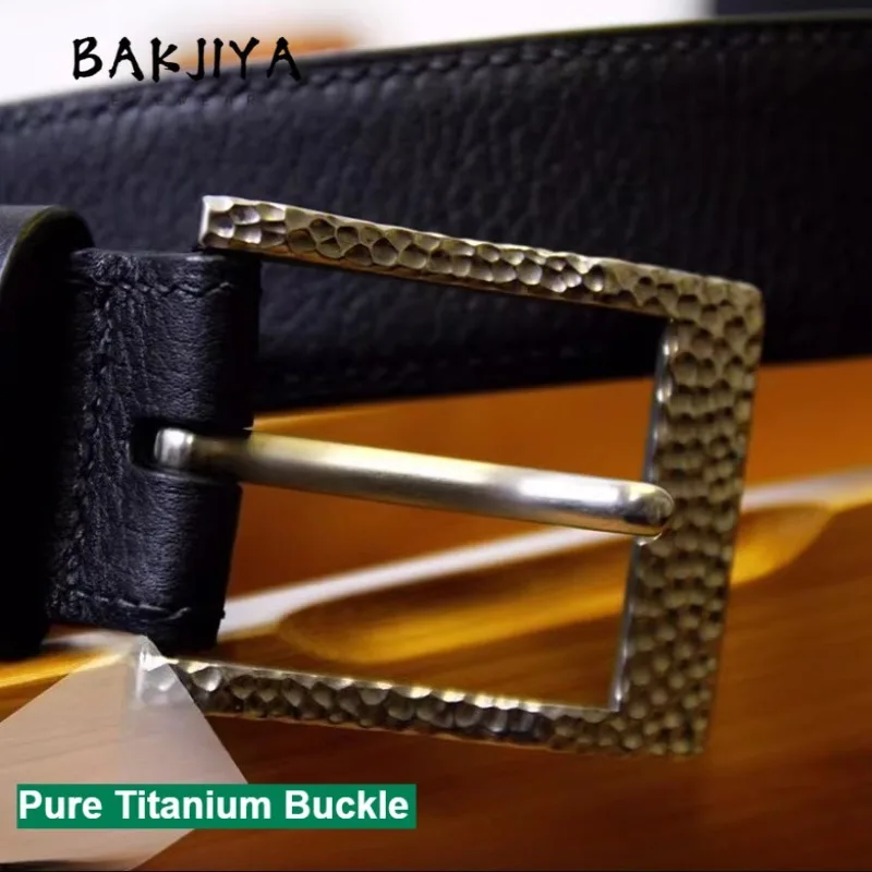 Handmade Pure Titanium Single Prong Pin Belt Buckle for Men 35mm/40mm Wide Anti Rust Lightweight Leather Waist Band Accessory