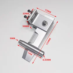 6.35 * 124MM Shaft Bracket Aluminum Alloy Catamaran Ship Shaft Support Remote Control Ship Gasoline Ship Model Accessories