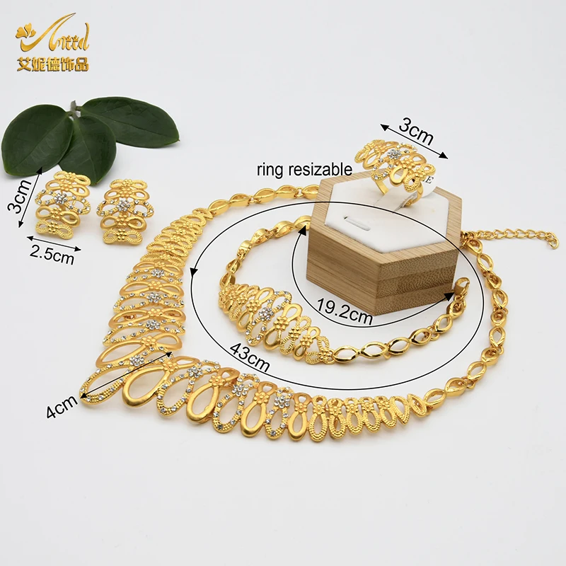 Dubai Necklace Set For Women Luxury Indian Jewelry African Party Golden Arabic Wedding Artificial Bridal Brazilian Big Circle