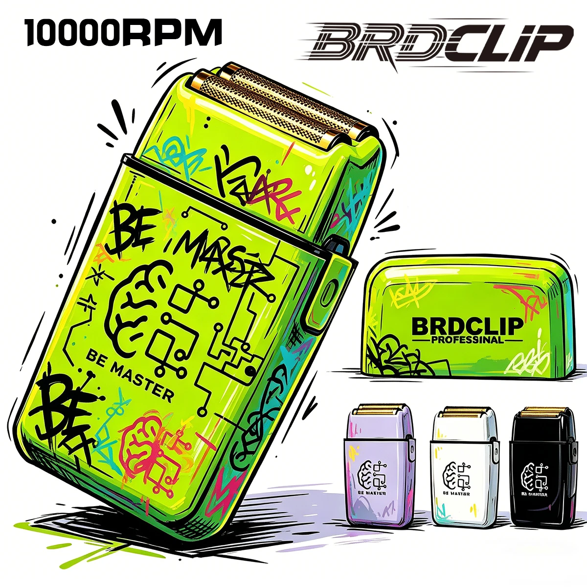 brdclip-プロフェッショナルバリカン理容師チタン箔シェーバー強力なパワー-10000rpm-ホワイトナーエッジャーもみあげ研磨機