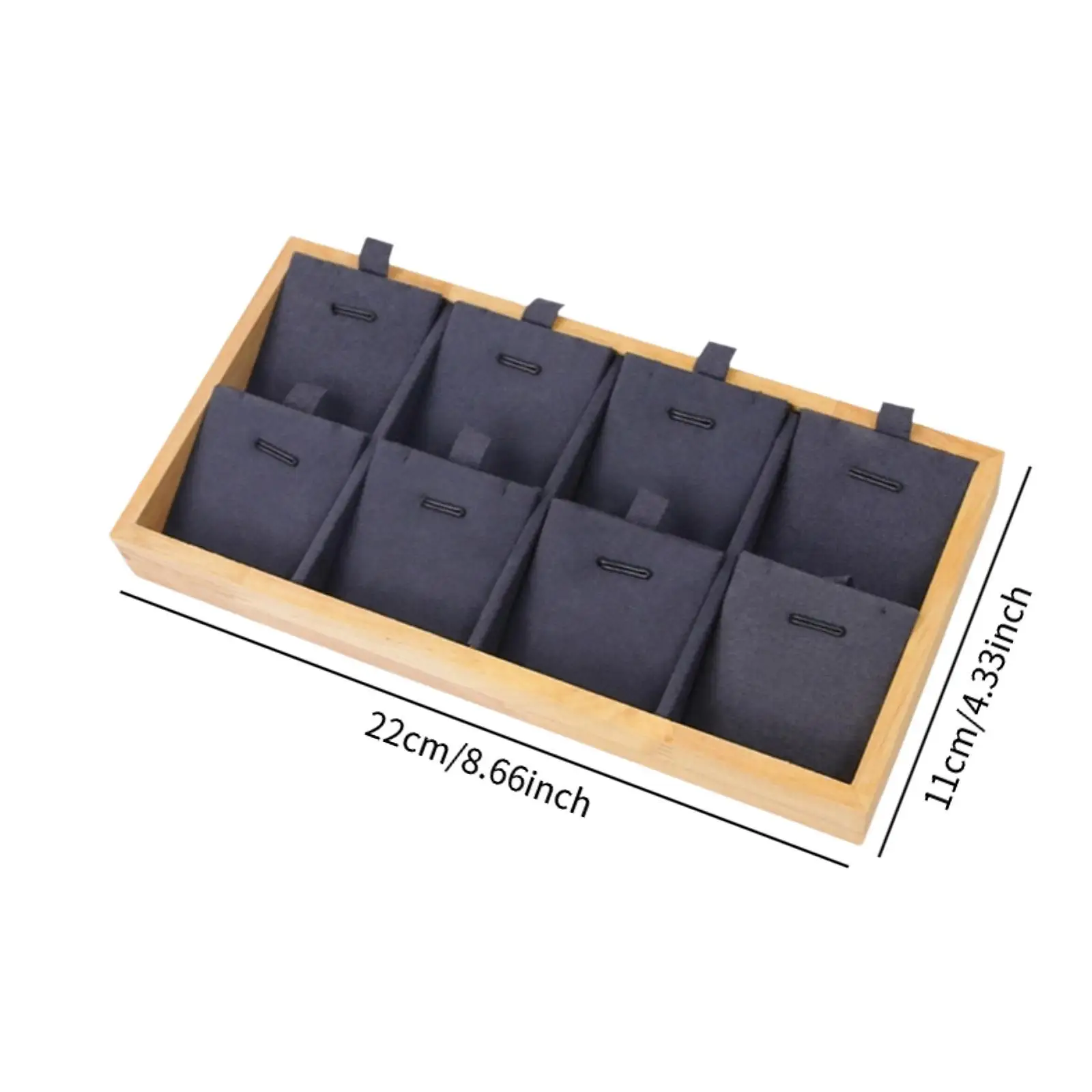Solid Wood Pendant Organizer Tray Jewelry Box Case with Anti Scratch Microfiber for Jewelry Packaging Storage