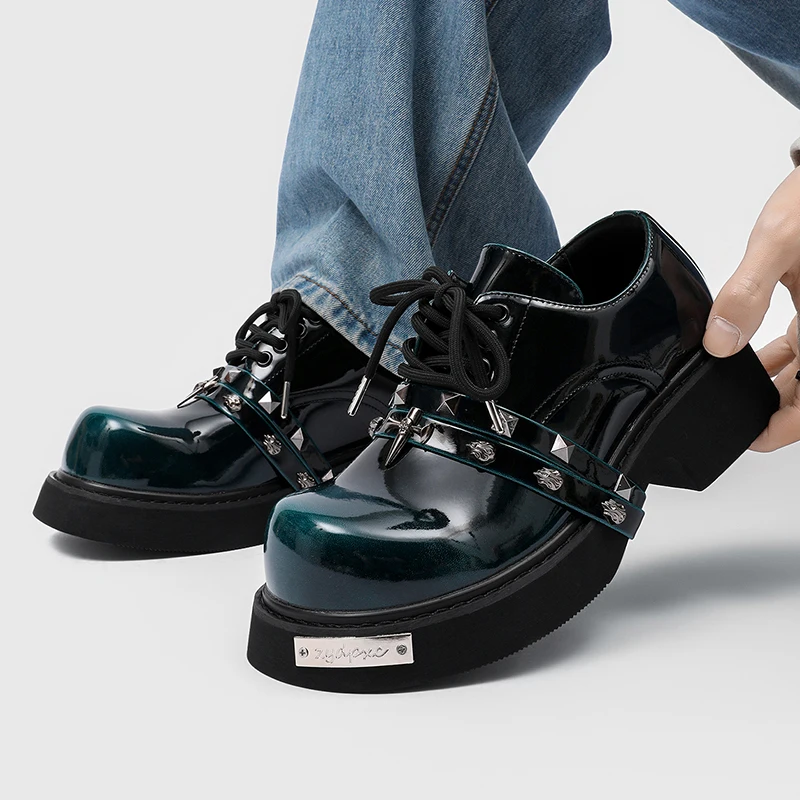 

Thick Soled Men Fashionable Derby Shoes British Casual Lace Comfortable Busines Brand Shoes American Style Sizes 38-46 Men Shoes