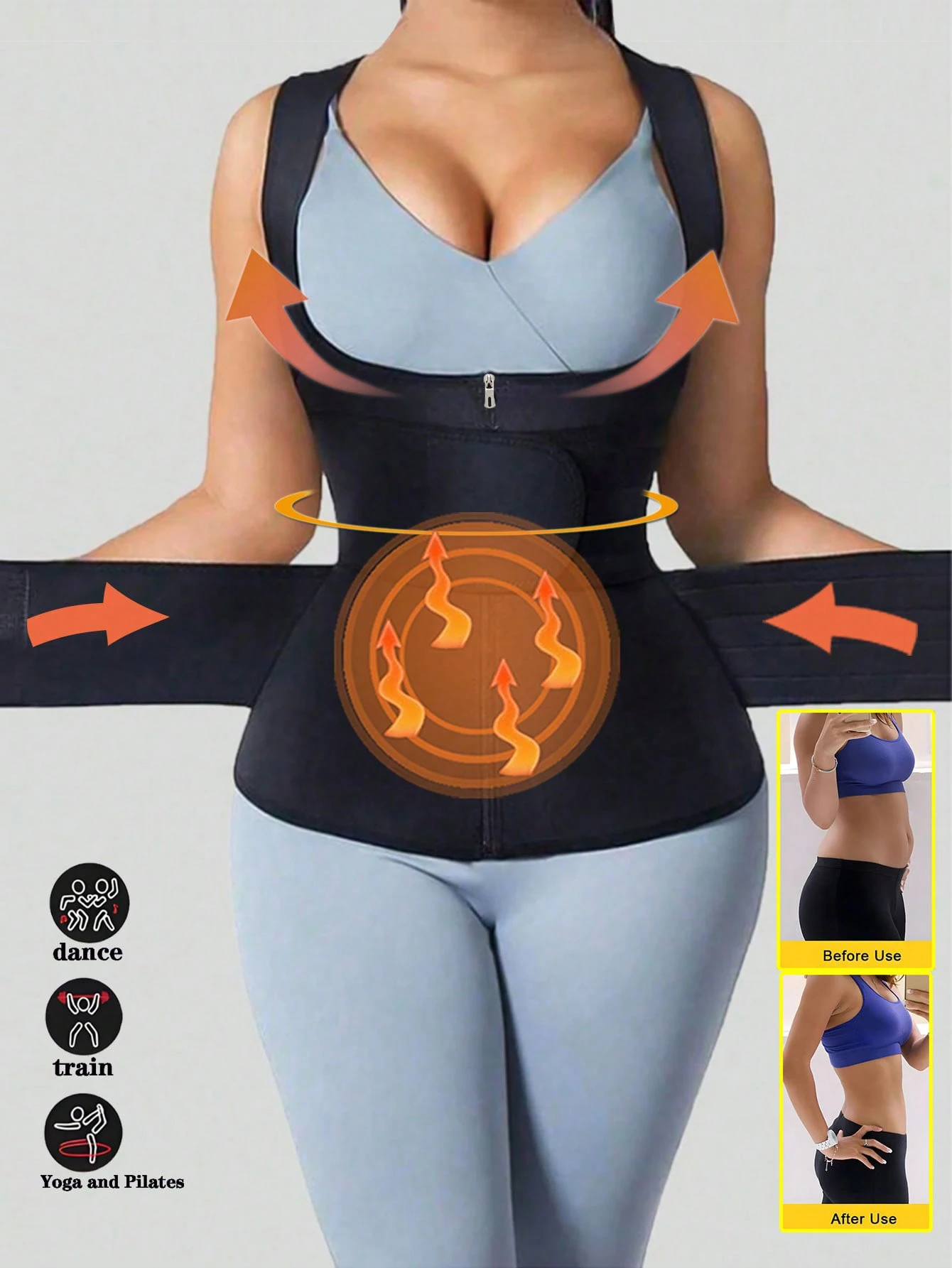 قطعة واحدة من حزام تدريب الخصر الرياضي للسيدات، حزام تشذيب الخصر، حزام الساونا، حزام بلاستيكي، حزام مزدوج للرجال، دعم الخصر، التعافي