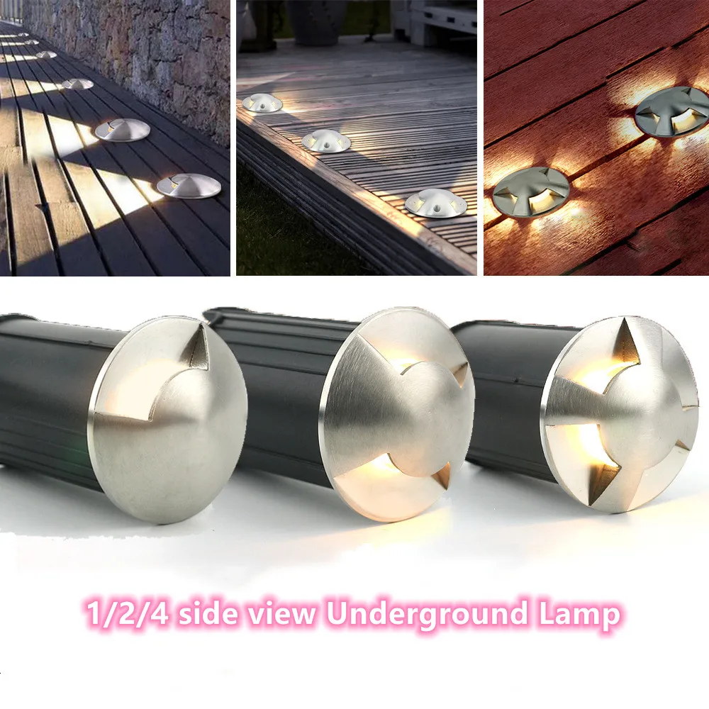 IP68 3W LED Underground Light Ground Garden Path Floor Lamp Outdoor Buried Yard Landscape 85-265V DC12V