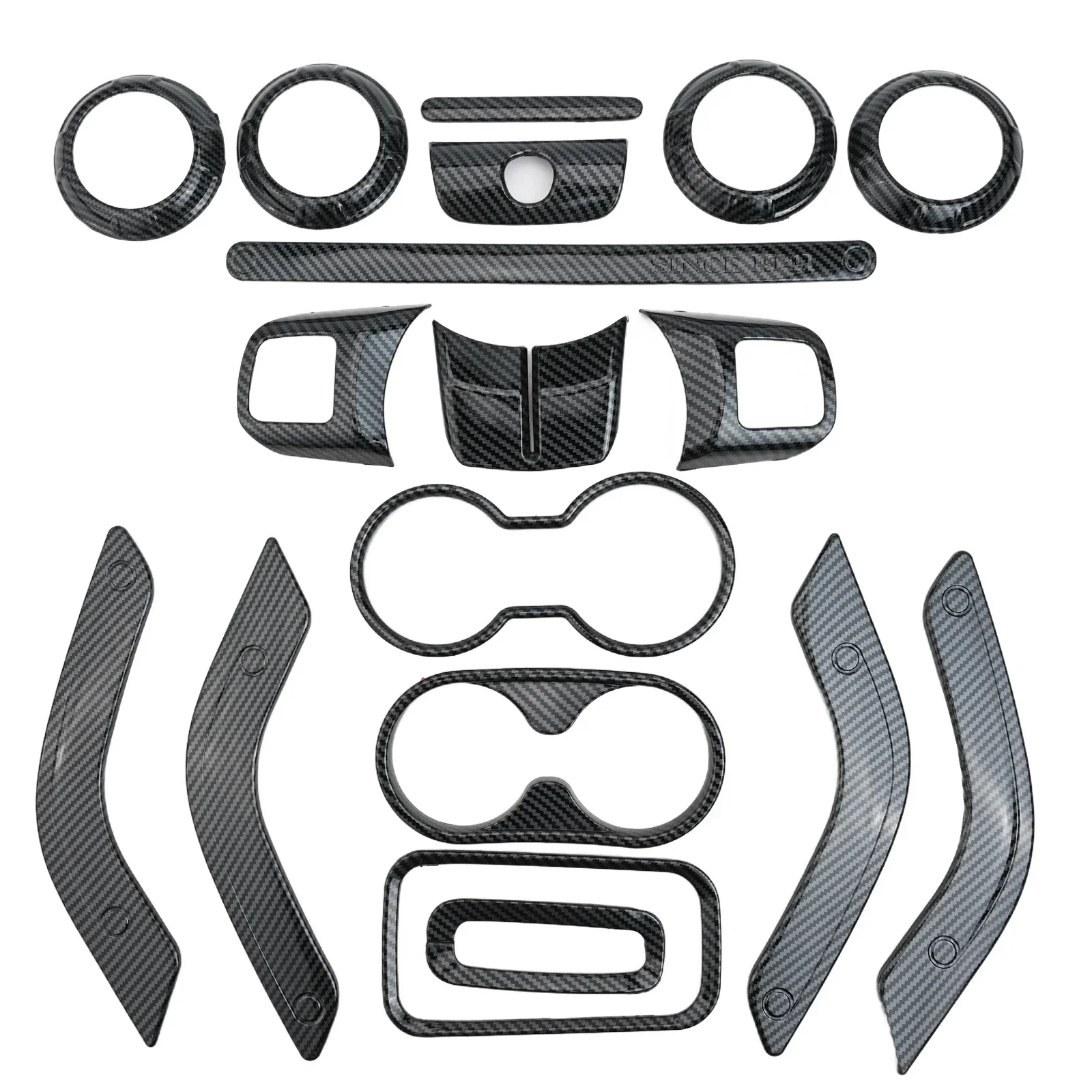 18pcs Car Trim Car Interior Decor Car Interior Enhancement Precisely Cut And Measured Convenient Application Double-sided Tape