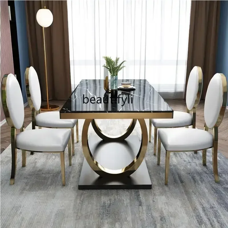 32Light luxury marble, postmodern simplicity ins simple European neoclassical designer rectangular dining table4567