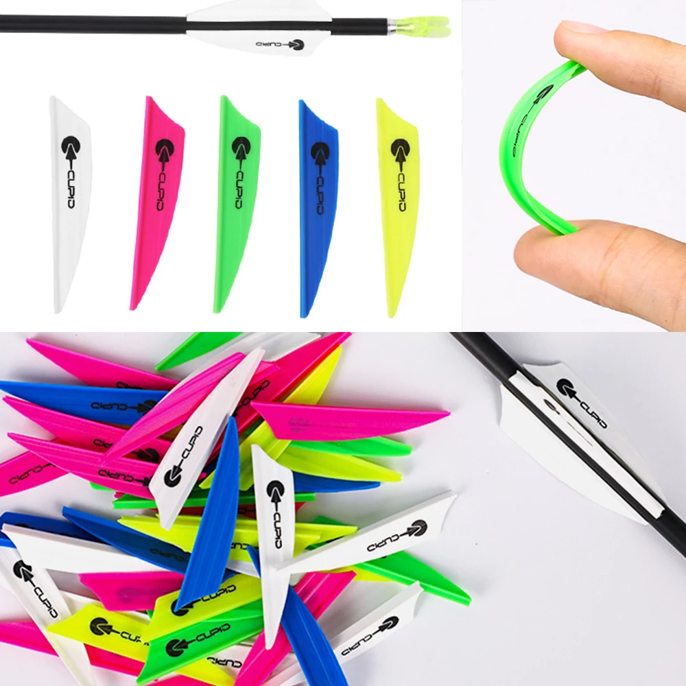 

50pcs 1.75 inch Air Groove Vanes Arrow Archery Rubber Fletches Plastic Feather Arrow Bow Hunting DIY Accessories
