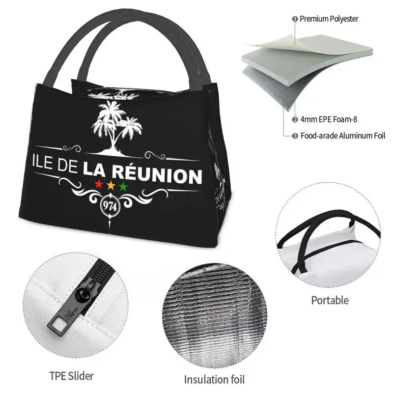 Benutzer definierte Reunion Island Lunch pakete Männer Frauen kühler wärme isolierte Lunchbox für Büro reisen