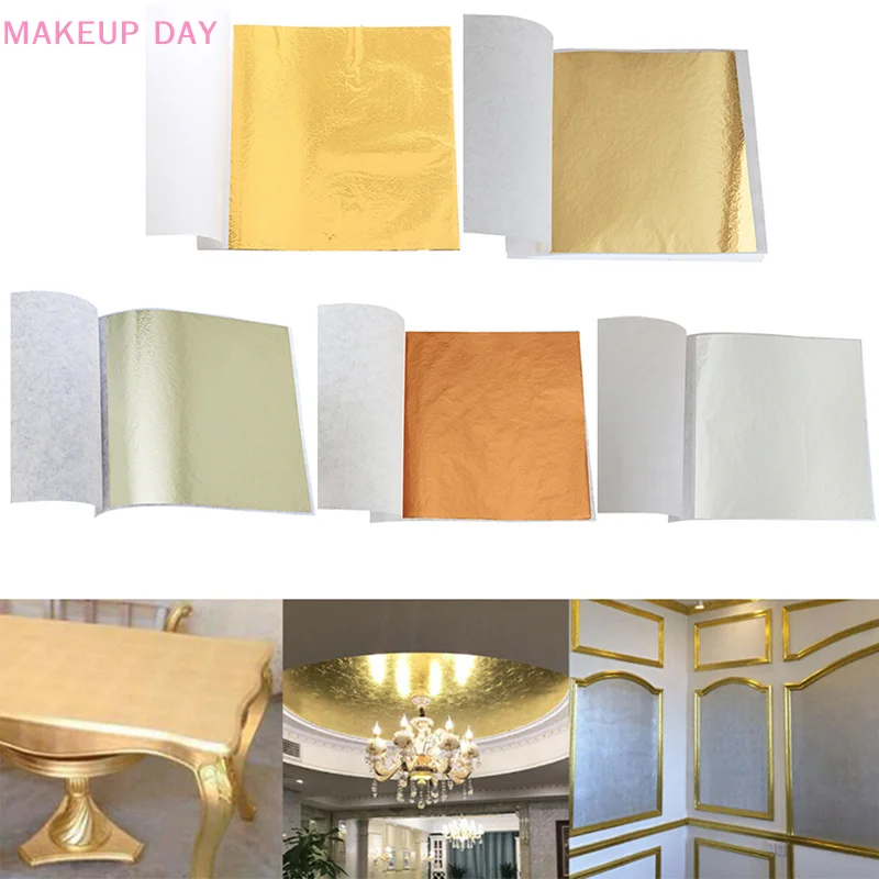 100 Sheets Gold Foil Leaf Gilding Handicrafts Craft Paper Decoration Tool