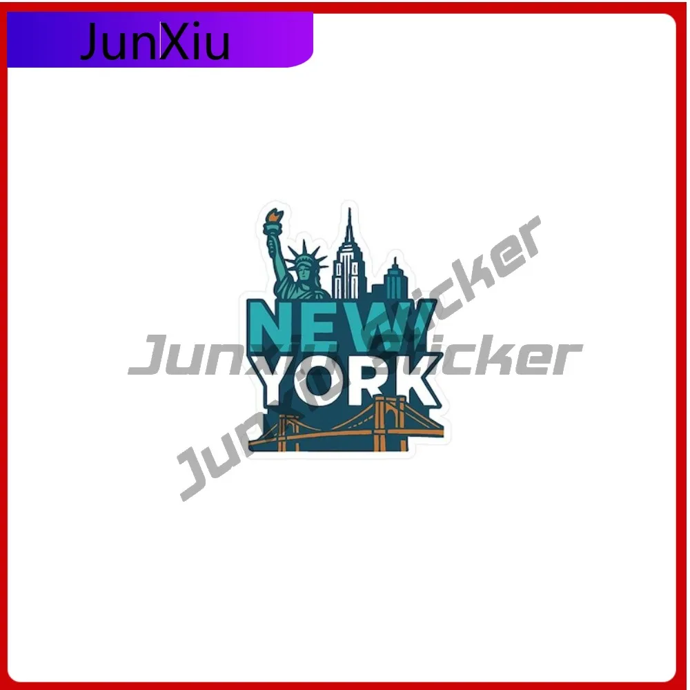 

New York Vacation Sticker Vinyl Die-cut Waterproof Decal City Skyline Landmark Design Sticker Alarme Camping Guitar Suv Motorcyc