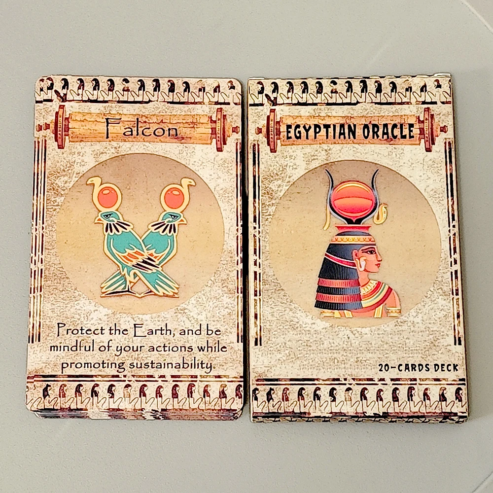 

EGYPTIAN ORACLE 20 Cards, Inspirational Deck with Messages From The Divine Spirit of Egyptian Gods 12*7cm