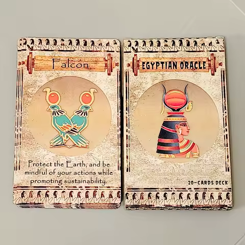 EGYPTIAN ORACLE 20 Cards, Inspirational Deck with Messages From The Divine Spirit of Egyptian Gods 12*7cm