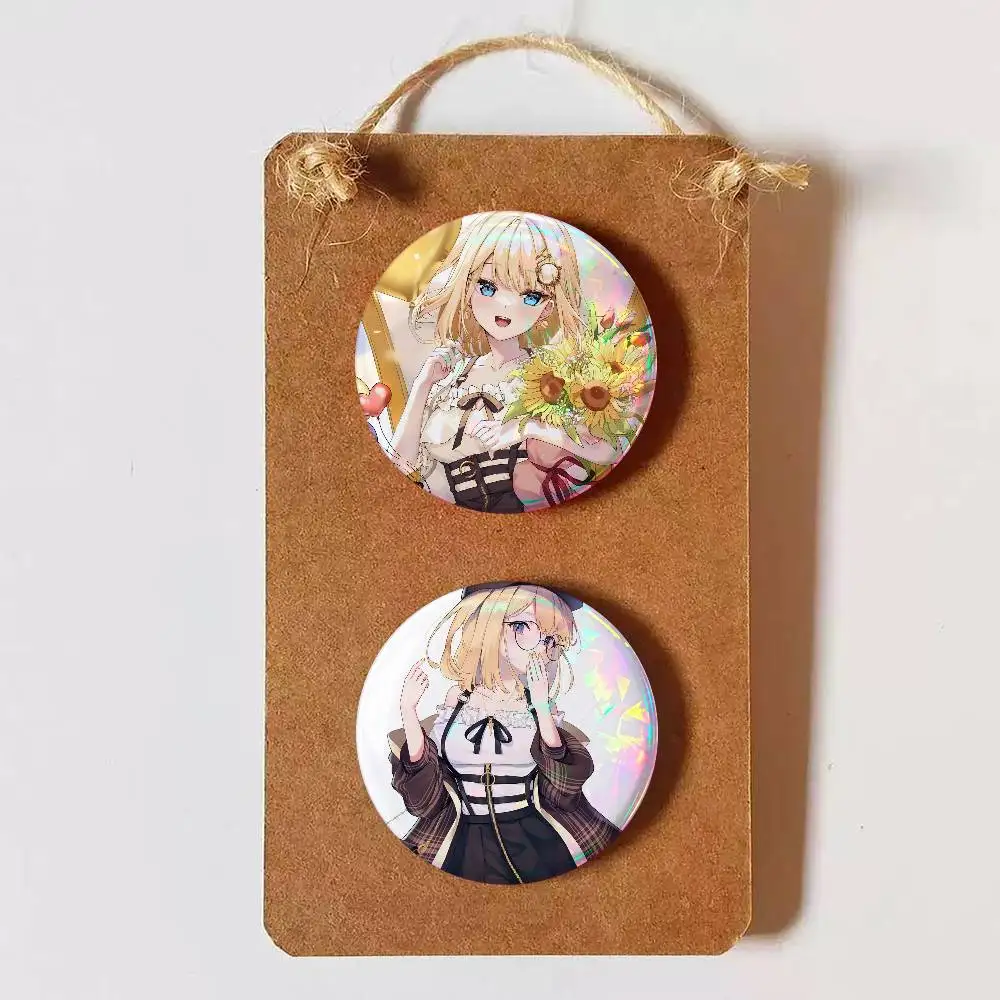 WWatson Amelia Creative Round Button Pins Badge Set Cartoon Anime Movie Music Pattern Brooches for Bags Jackets