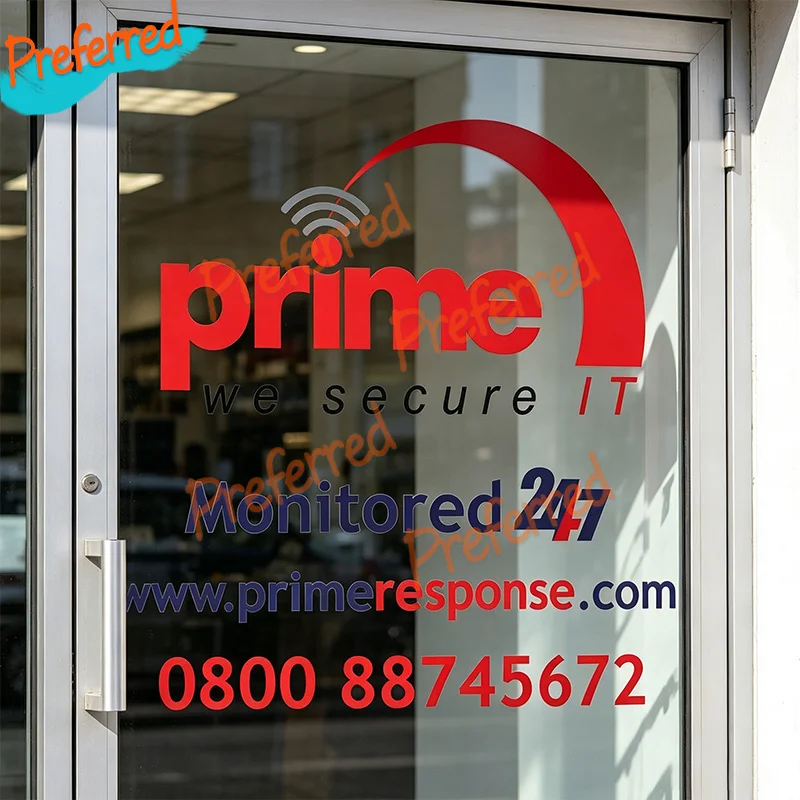 Custom Business Logo Sticker Decal Upload Image- REPLACEMENT STICKER FOR A BURGLAR ALARM BELL BOX EXCELLENT SECURITY DETERRENT