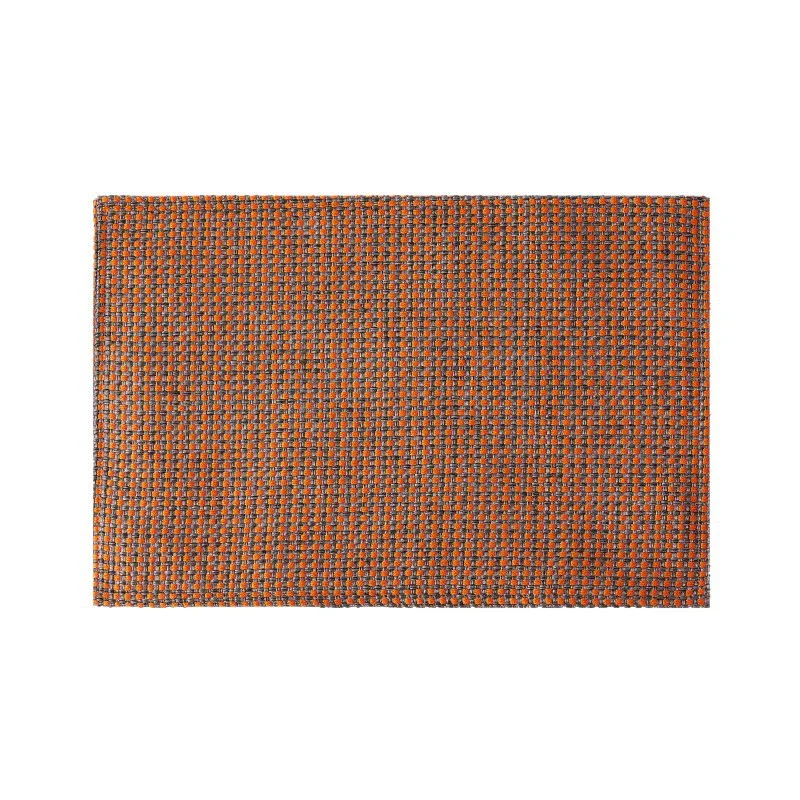 Linen Cotton Placemats for Dining Room Rectangle Two Tone Woven Fabric 12