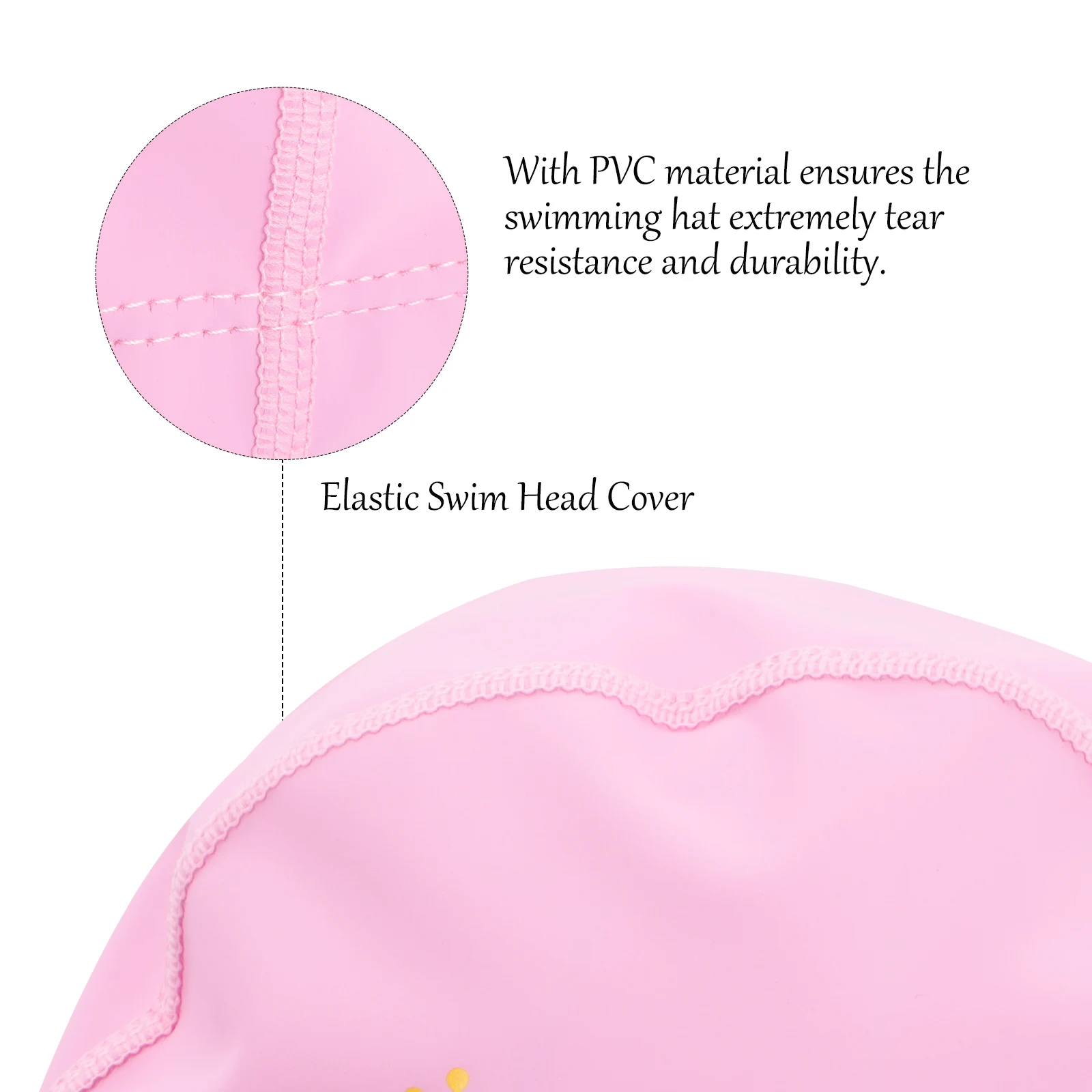 

1pcs Swim Hat Pvc Waterproof Swim Cap For Elastic Ear Protection Cartoon Swimming Cap Breathable Head