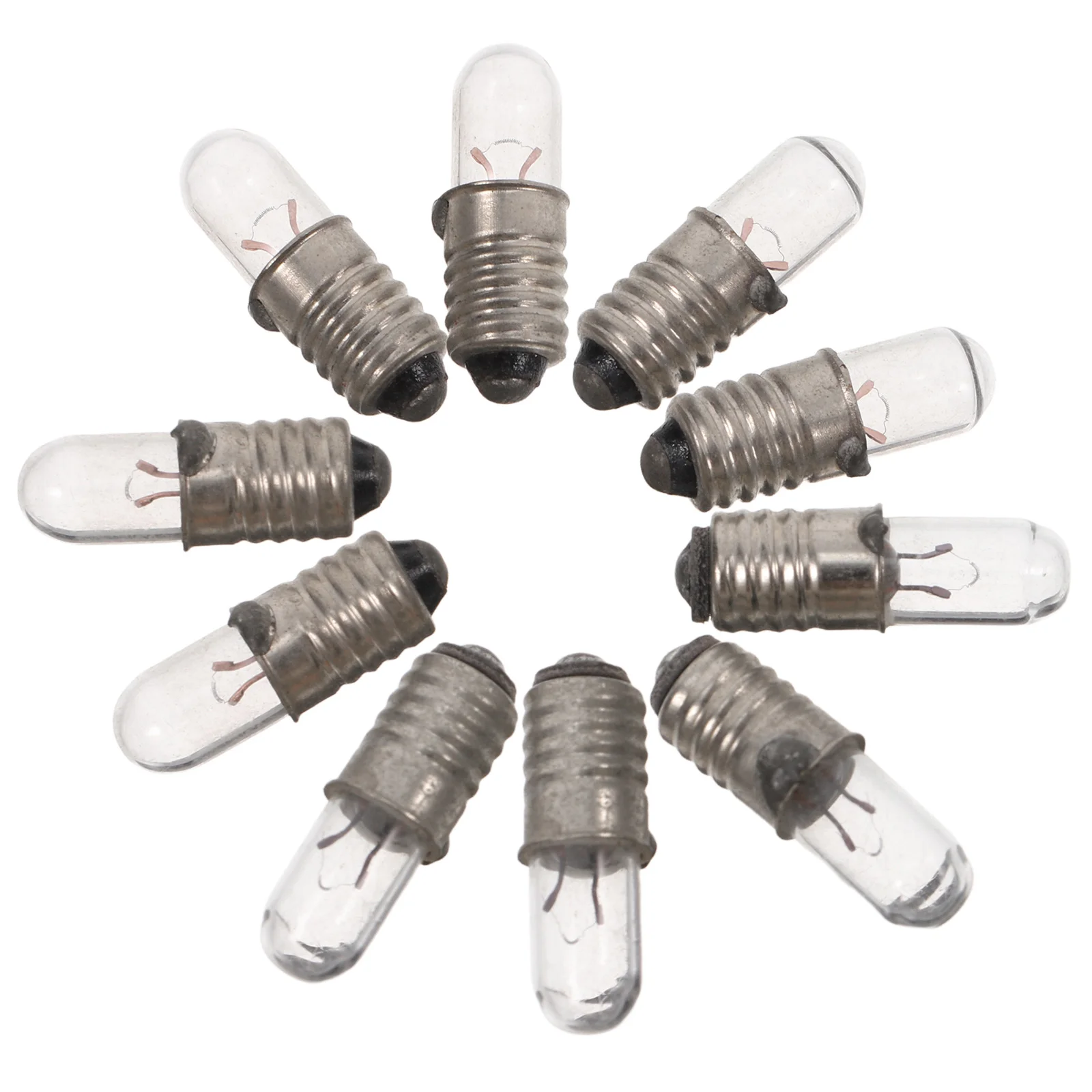 10 Pcs Light Bulb Microscope Mini Replacement Bulbs Tiny Screw for Crafts Lamp Miniature Flashlight