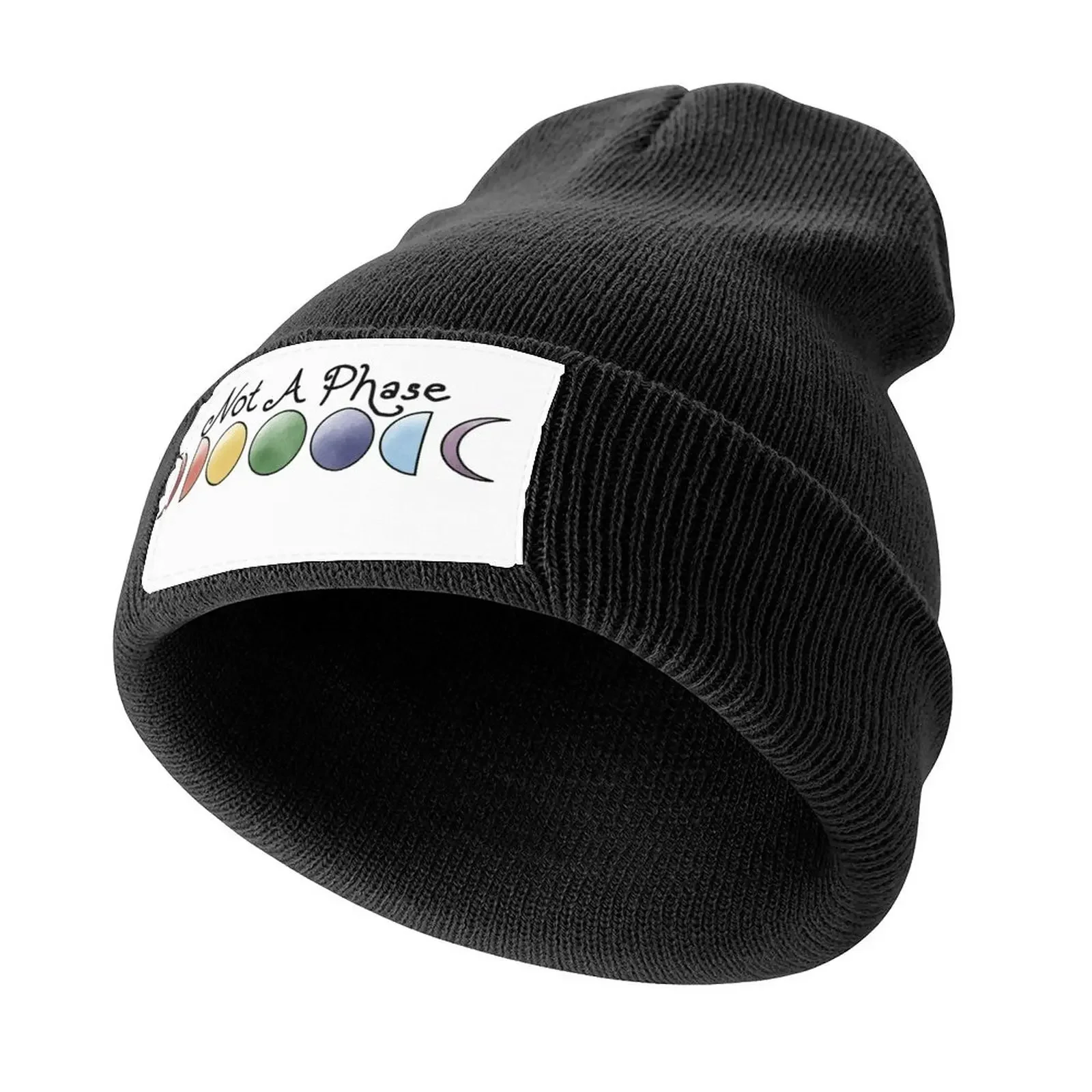 

LGBTQ+ Rainbow Not A Phase Moon Phase Watercolor Knitted Cap Custom Cap Hip Hop Women's 2024 Men's