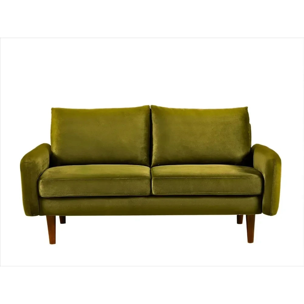 Sofa for Modern Living Rooms and Compact Spaces, Comfy 2 Seater Couch Studio Apartment Furniture with Sleek Design, Olive Green