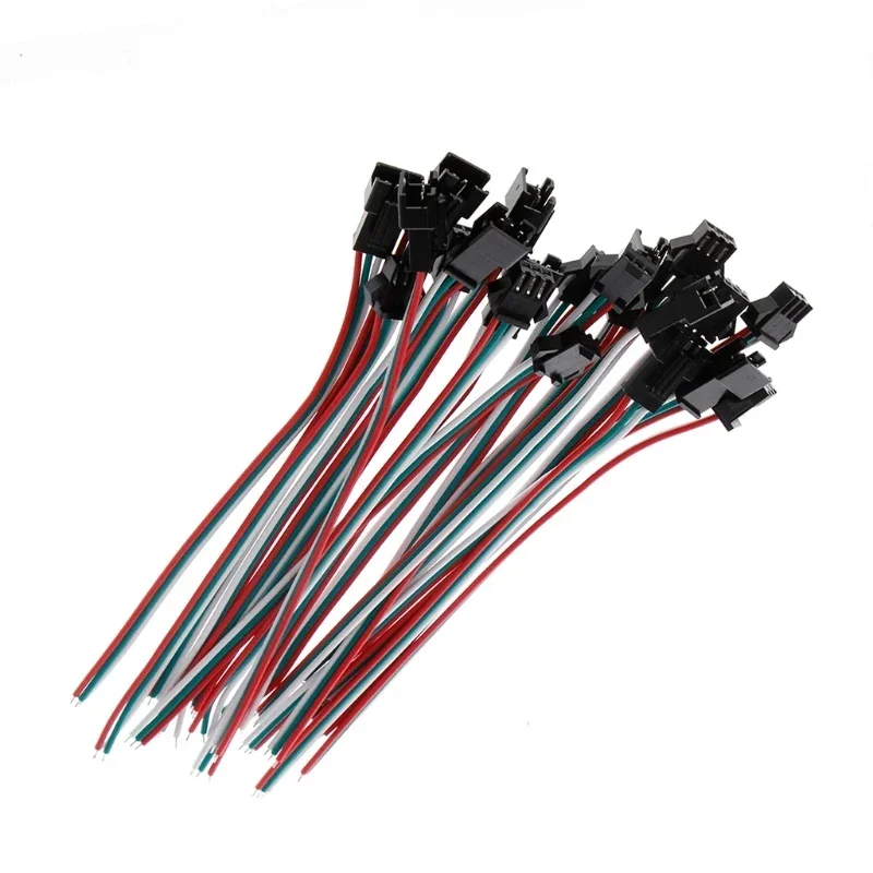 10 Pairs 3 Pin JST SM Male Female Plug Connector Cable For WS2812B WS2812 WS2811 LED Strip Lamp