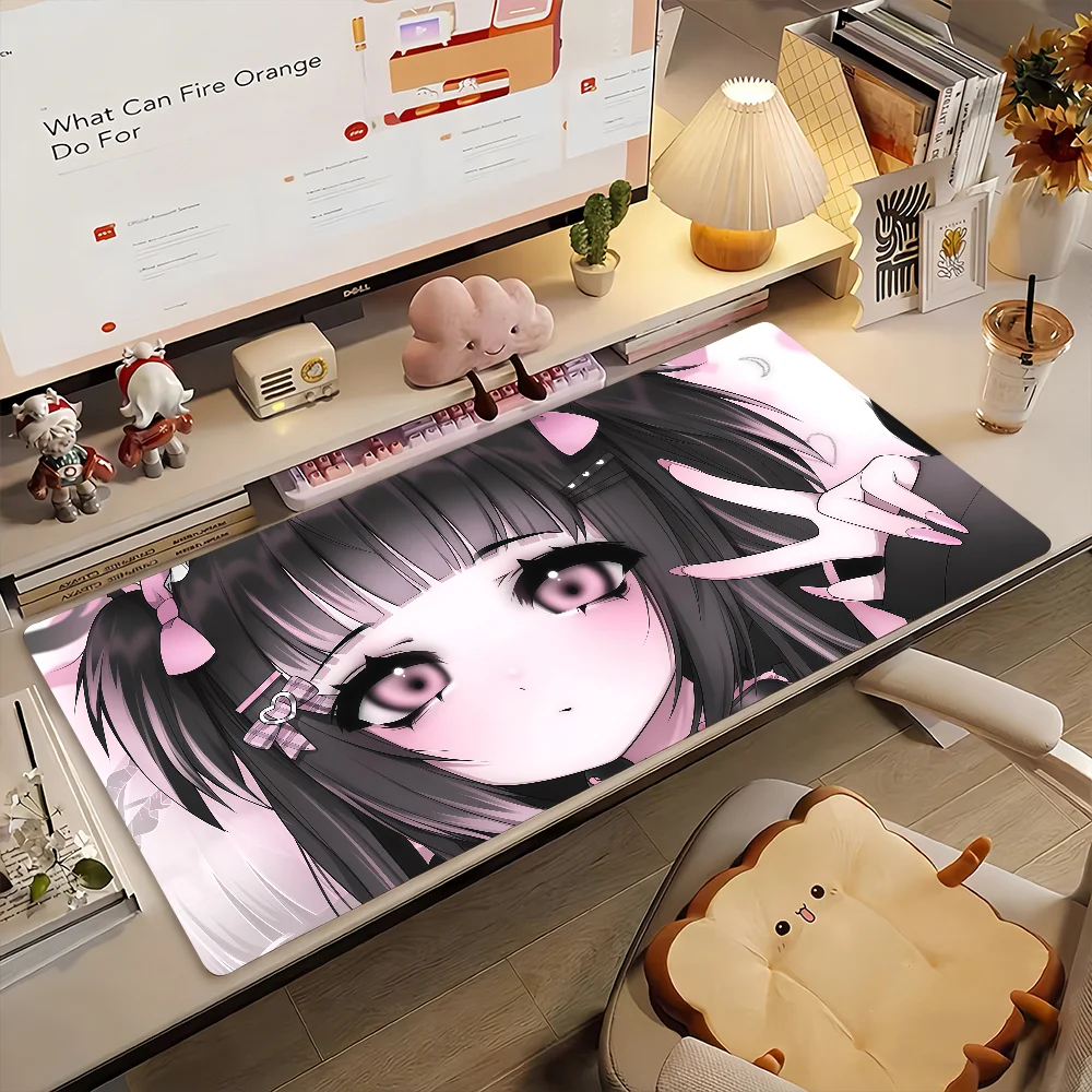Anime Mine-Style Mädchen-Mauspad, rutschfeste Gummi-Gamer-Balance-Computermatte, Dekoration, Schreibtischunterlage, Laptop, Büro, groß