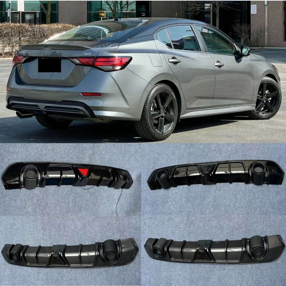 

Для Nissan Sentra Sylphy 2020-2022 задний бампер нижняя губа спойлер диффузор ложная выхлопная труба украшение