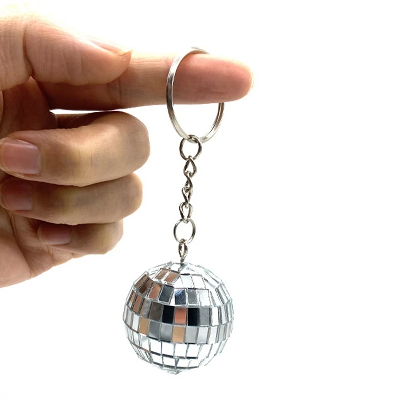 60Pcs Mini Disco Ball Keychain 70S Disco Party Favors Mirror Ball Keychain Keyring Set For Disco Theme Party Decorations