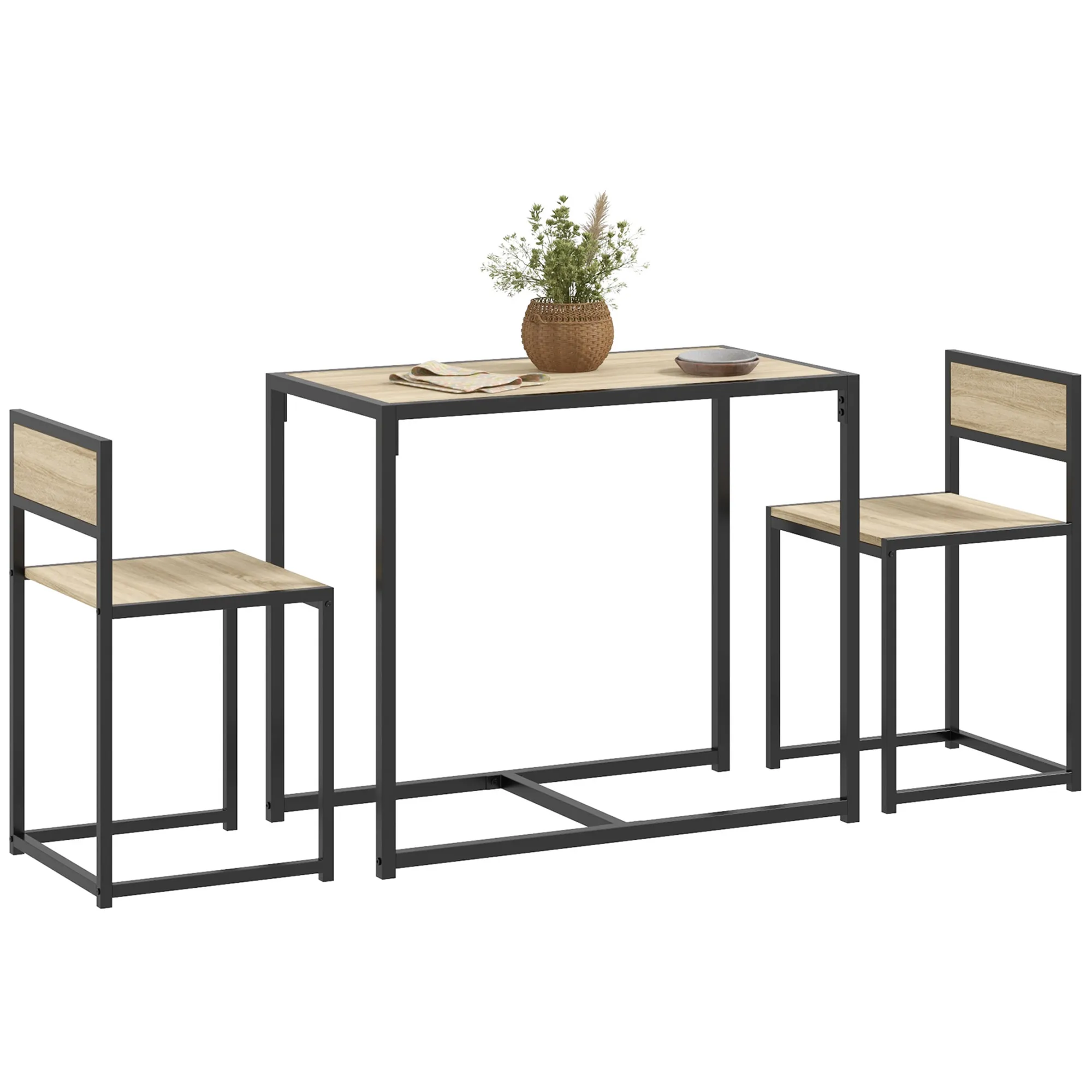 Homcom Small Dining Table Set for 2, Kitchen Table and Chair
