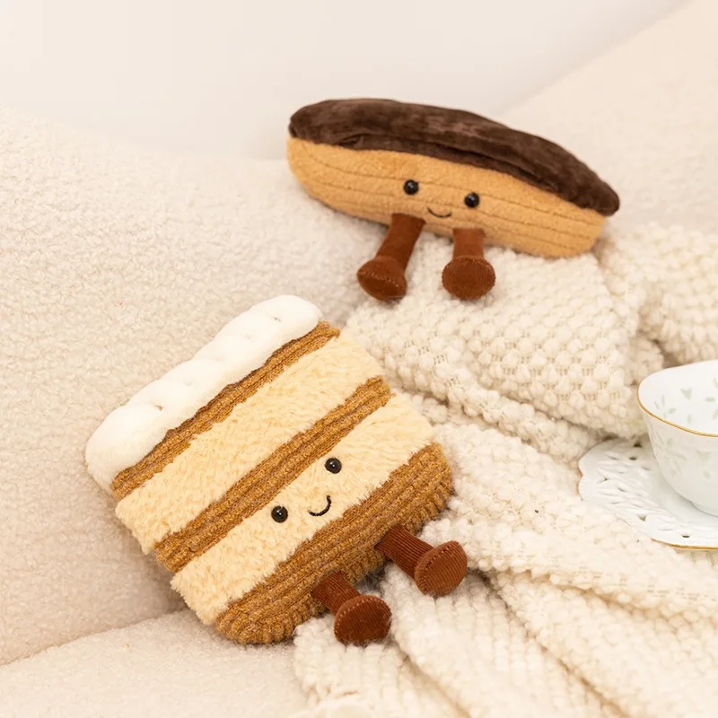 Bakery Plush Cake/Puff/Thousand Layer Stuffed Toys Ultra-Soft Kawaii Bread Pastry Gift for Kids Birthday Gift Fun Doll Plush Toy
