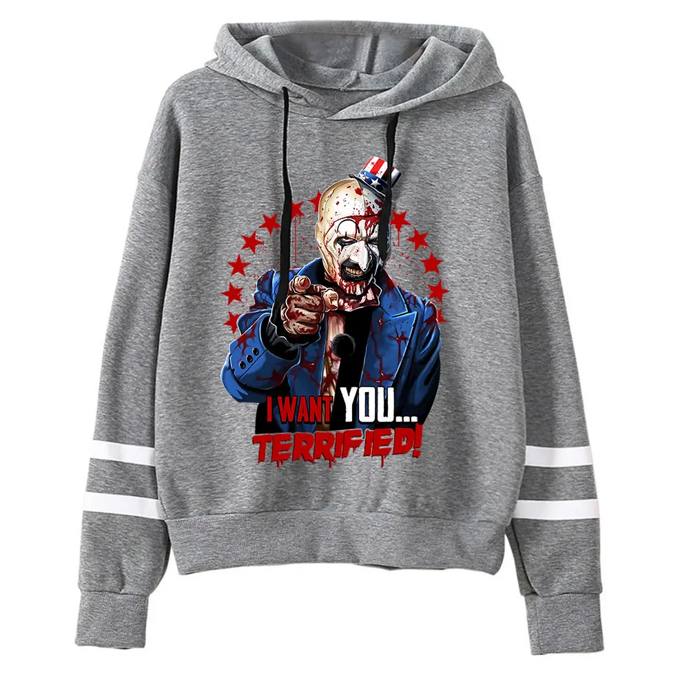 Terrifier Merch Horror Movie Bagless Sweatshirts Halloween Streetwear Unisex Fashion Funny Casual Hoodies