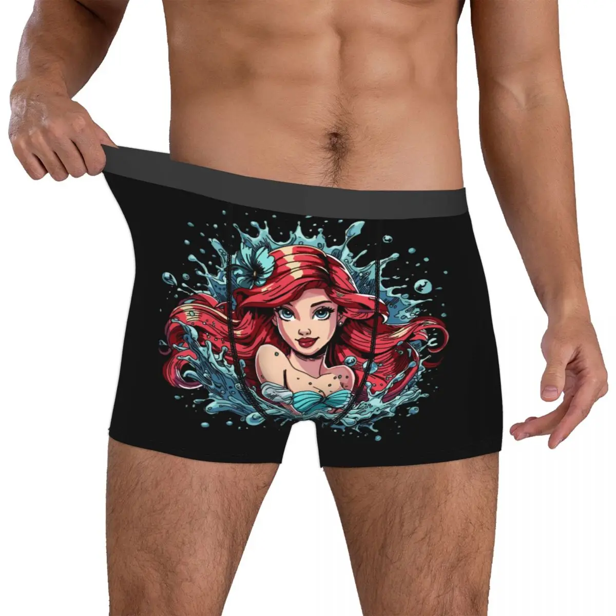 

Custom Littles Anime Mermaides Underwear Men Stretch Ariel Boxer Briefs Shorts Panties Soft Underpants For Male