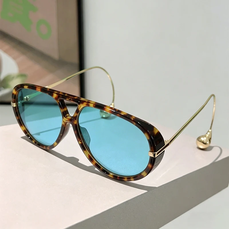 GM LUMIAS Oversized Pilot Zonnebril Nieuw in Mode Dubbele Brug Gradiënt Zonnebril Dames Trendy Luxe Merk Design Shades - afbeelding 1