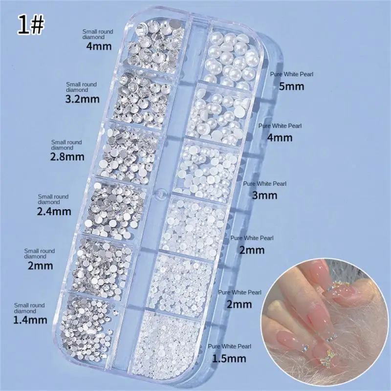 Nail Art Decoration Suitable For Various Occasions 12 Cells Per Box Nail Decoration Rhinestone Decoration Dazzling